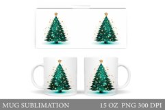Christmas Tree Mug Wrap Design. Christmas Mug Sublimation Product Image 1