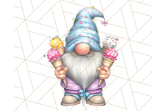 Ice Cream Gnome Clipart PNG Summer Dessert Art, Summer Gnome Product Image 2
