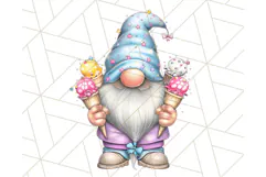 Ice Cream Gnome Clipart PNG Summer Dessert Art, Summer Gnome Product Image 2