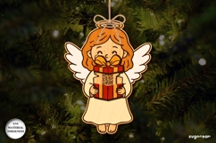 Christmas Angel Santa Tracker Ornament SVG | Laser Cut Product Image 1