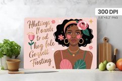 Afro Girl/Woman Melanin braided hair Cutting Board PNG Desig Product Image 1