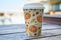 Vintage Pumpkin Coffee Shop Digital Paper, Seamless Pattern Product Image 10
