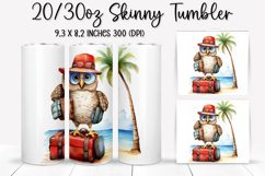 Owl on Vacation Sublimation - Tumbler Sublimation Design Product Image 1
