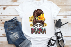 Mama Messy Bun PNG sublimation | Mother's Day PNG T-Shirt Product Image 8