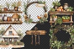 Rustic chic Farmhouse clipart bundle, watercolor farmhouse Product Image 3