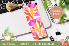 Pop Art Flowers Bookmark, Abstract Flowers Bookmark Template Product Image 1