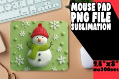 Winter Snowman Mouse Pad 3D Holiday Sublimation PNG Product Image 1