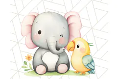 Cute Animal Friends Clipart PNG, Whimsical Spring Animal Duo Product Image 2