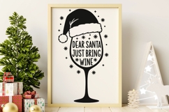 Dear Santa Just Bring Wine Svg, Wine lover Christmas Svg. Product Image 6