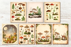 21 Vintage Mushroom Forest Junk Journal Pages Printable Product Image 4
