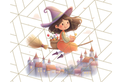 Pastel Halloween Town PNG Clipart, Spooky Shops &amp; Homes Png Product Image 2
