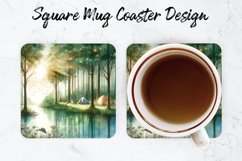 Camping Mug coaster | Coaster | Sublimation Design Product Image 1