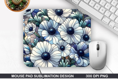 Mouse Pad Sublimation, Winter Flower Mouse Pad PNG Design Product Image 1