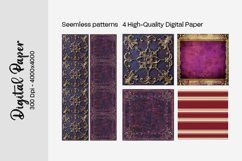 Burgundy Digital Papers | Floral Digital paper Product Image 1