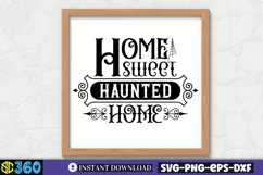 Home sweet haunted home SVG, Vintage Halloween Sign SVG Product Image 2