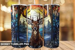 Stained Glass Christmas Deer PNG Tumbler Design Product Image 1