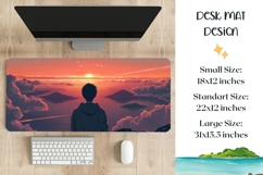 Sunset Sky Mouse Pad Large, Sunset Sea Desk Mat Design Product Image 1