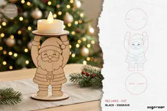 Santa Claus Candle Holder Laser Cut | Glowforge | SVG Product Image 2