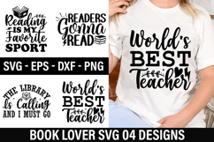 Book Lover SVG Design - The Library Is Calling and I Must Go Product Image 1