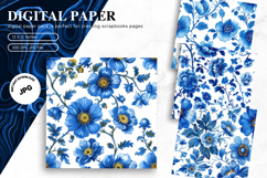 Chinoiserie Floral Pattern Background Vintage Digital Paper Product Image 1