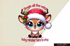 First Baby Christmas, cute reindeer Sublimation PNG. Product Image 1