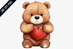 Valentine Bear Sublimation - Valentine Sublimation Design Product Image 1