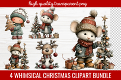 4 Whimsical Christmas Clipart | Cute Festive Holiday PNG Product Image 1