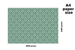 Dollhouse wallpaper green damask ornament vintage look digit Product Image 10