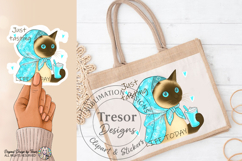 Funny Siamese Cat PNG Just Tasting Coffee Design Sublimation Product Image 10