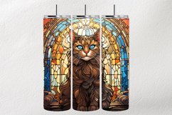 Cat Stained Glass Square Coaster - 04 Variations Product Image 2