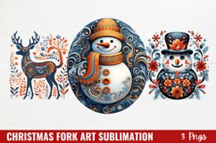 Christmas Fork Art Sublimation Clipart Product Image 1