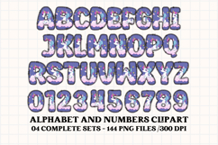 Unicorn Alphabet png clipart, unicorn letters doodle Product Image 4