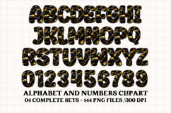 Black and Gold Alphabet png clipart, gold letters doodle Product Image 4