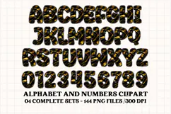 Black and Gold Alphabet png clipart, gold letters doodle Product Image 4
