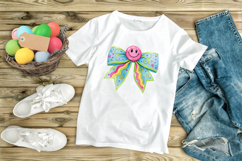 Neon Retro Smiley Coquette Bow Clipart Product Image 9