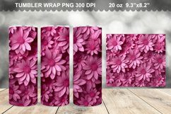 Pink 3D Flowers Tumbler Wrap Design Product Image 1
