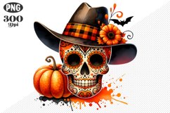 Halloween Skull Sublimation - Clipart PNG Design Product Image 1