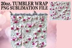Elegant Flower Pattern Tumbler WrVibrant Floral Sublimation Product Image 1