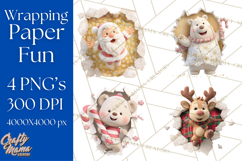 Festive Wall Burst Christmas Character PNG Clip Art Product Image 1