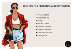 Fashion girls 58 Hand Drawn Fashion Illustration Clipart png Product Image 10