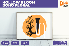 Hollow Bloom Boho Floral Monogram Product Image 1
