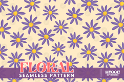 Retro Flowers Seamless Pattern Floral Png Sublimation Daisy Product Image 1