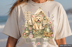 Floral Camp Crew Dog Camping PNG Vintage Nature Design Product Image 1