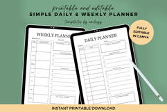 Simple Daily and Weekly Planner Template | Minimalist Canva Product Image 2