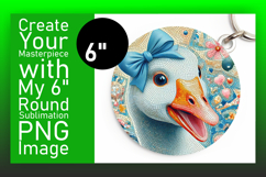 Chic Keychain Circle PNG Sublimation , Goose Product Image 1