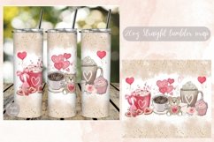 20oz Coffee Valentines Day Skinny Tumbler Sublimation Design Product Image 1