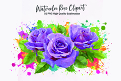 Watercolor rose bouquet clipart sublimation Product Image 1