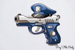 Watercolor Cute Police Clipart PNG Product Image 1