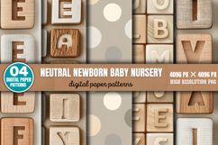 Neutral Newborn Baby Nursery Background Paper PNG Product Image 1