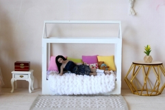 Miniature frame bed digital file 1:12 scale dollhouse canopy Product Image 2